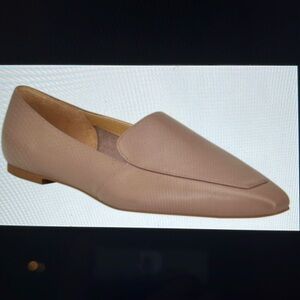 Marc Fisher Enaba Tan Leather Square Toe Loafer Flats size 7.5